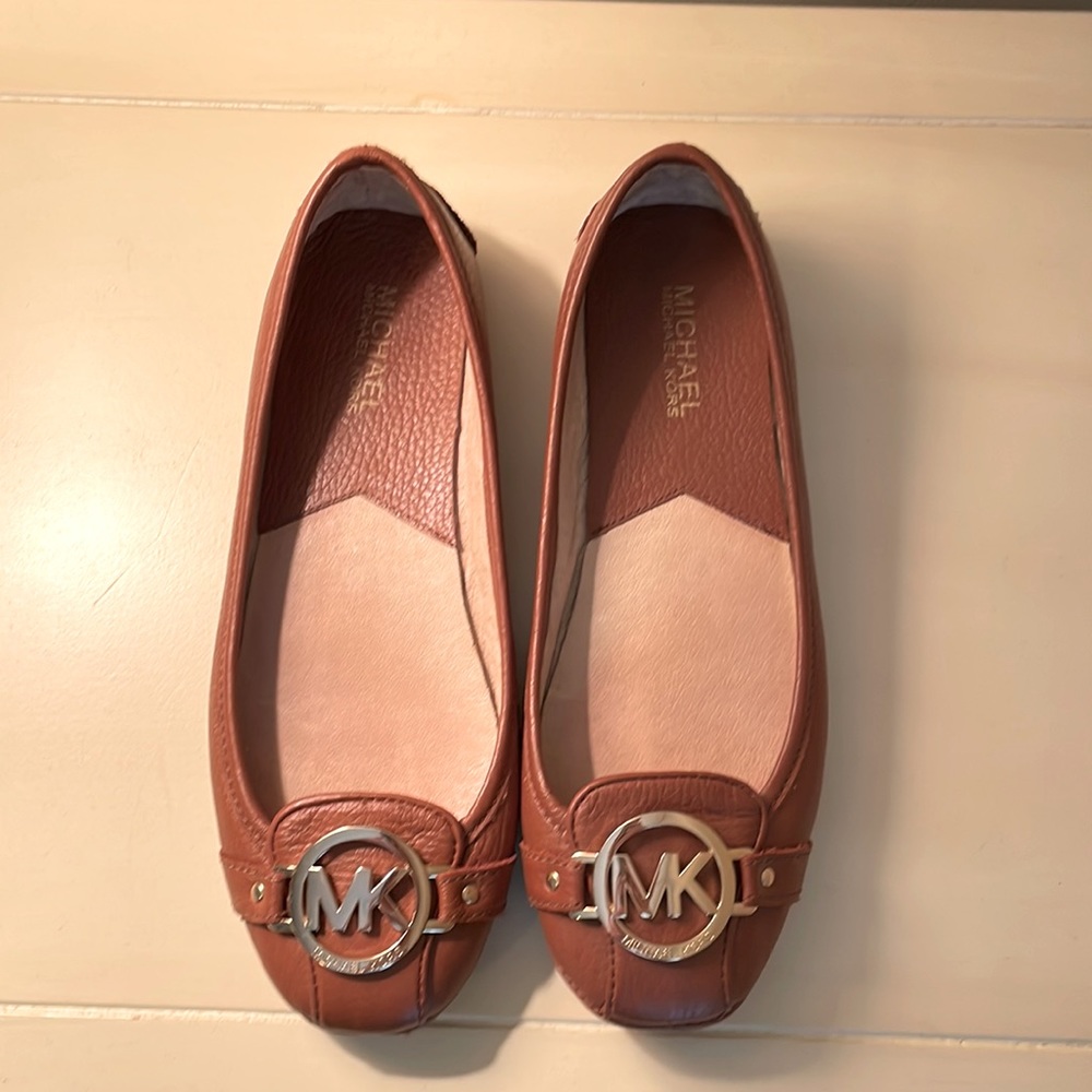 Michael Kors cognac flats, never worn